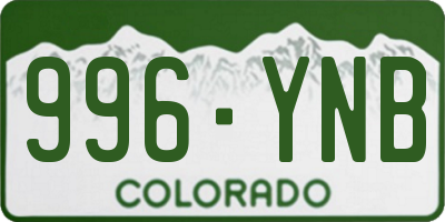 CO license plate 996YNB