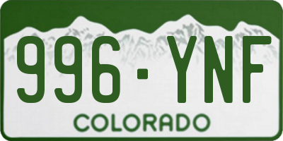 CO license plate 996YNF