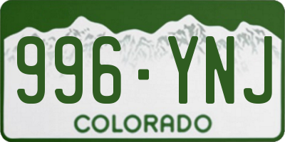 CO license plate 996YNJ