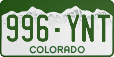 CO license plate 996YNT
