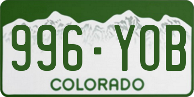 CO license plate 996YOB