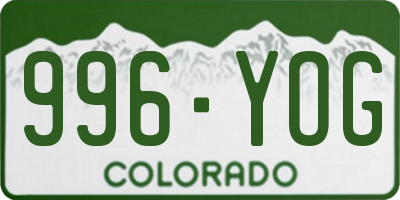 CO license plate 996YOG