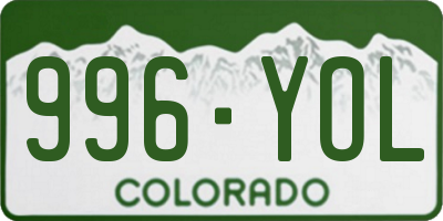 CO license plate 996YOL