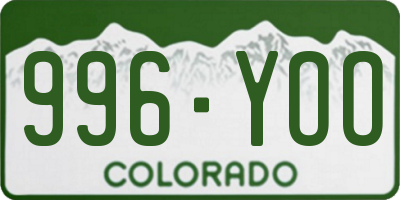 CO license plate 996YOO