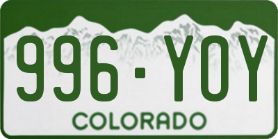 CO license plate 996YOY