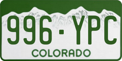 CO license plate 996YPC