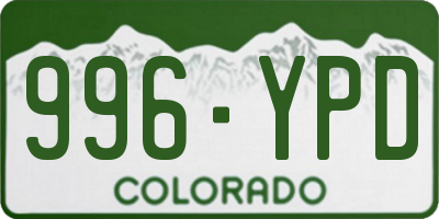 CO license plate 996YPD