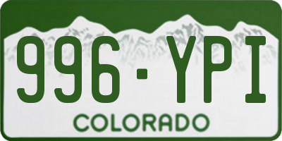 CO license plate 996YPI