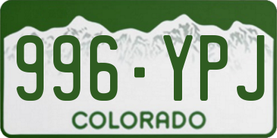 CO license plate 996YPJ