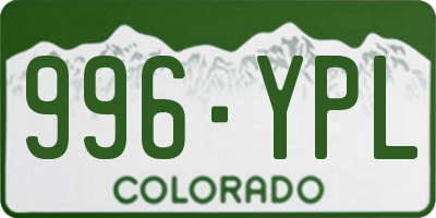 CO license plate 996YPL