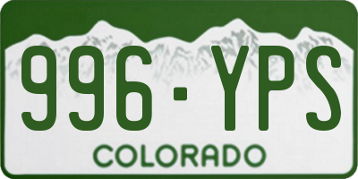 CO license plate 996YPS