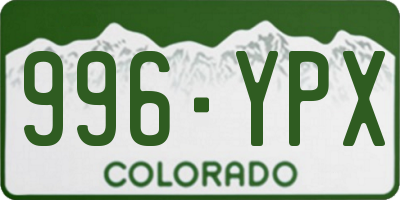 CO license plate 996YPX