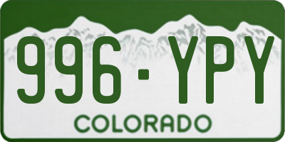 CO license plate 996YPY