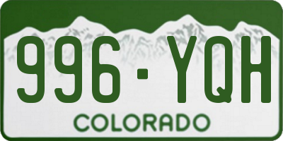 CO license plate 996YQH