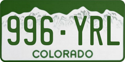 CO license plate 996YRL
