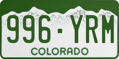 CO license plate 996YRM