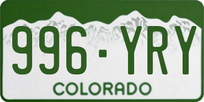 CO license plate 996YRY