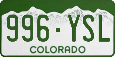 CO license plate 996YSL