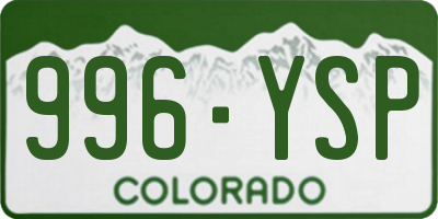 CO license plate 996YSP