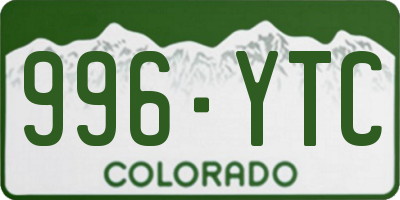 CO license plate 996YTC