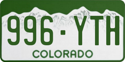 CO license plate 996YTH