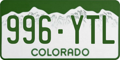 CO license plate 996YTL