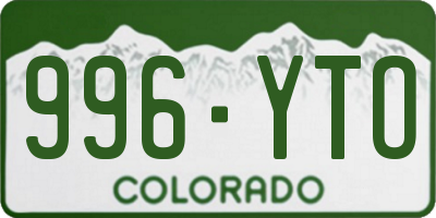 CO license plate 996YTO