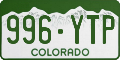 CO license plate 996YTP