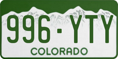 CO license plate 996YTY