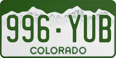 CO license plate 996YUB