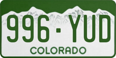CO license plate 996YUD