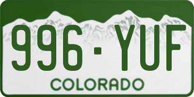 CO license plate 996YUF