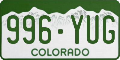 CO license plate 996YUG