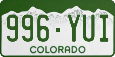 CO license plate 996YUI