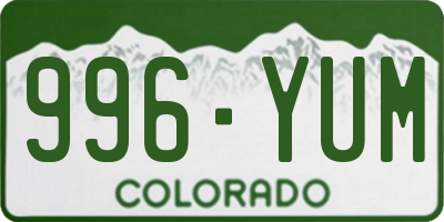 CO license plate 996YUM
