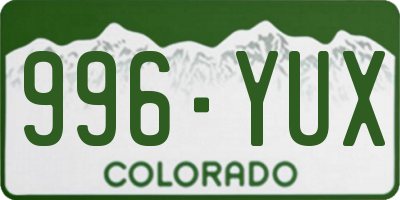 CO license plate 996YUX