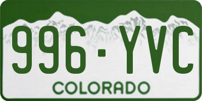 CO license plate 996YVC