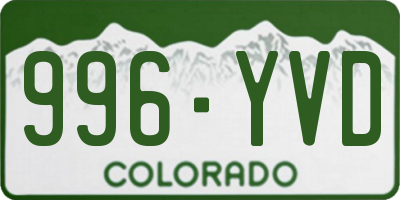 CO license plate 996YVD