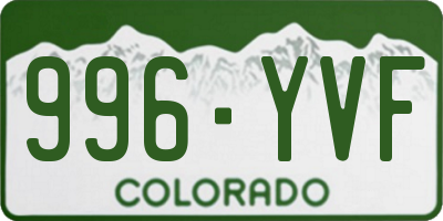 CO license plate 996YVF