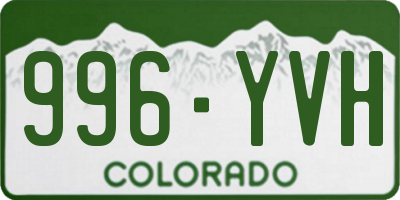 CO license plate 996YVH