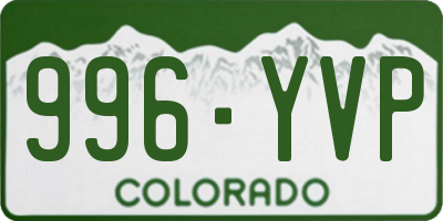 CO license plate 996YVP