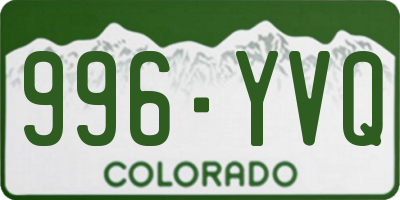 CO license plate 996YVQ