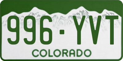 CO license plate 996YVT
