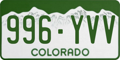 CO license plate 996YVV