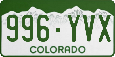 CO license plate 996YVX