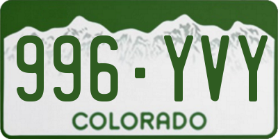 CO license plate 996YVY