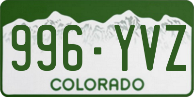CO license plate 996YVZ