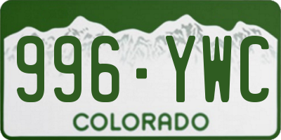 CO license plate 996YWC