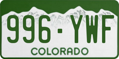 CO license plate 996YWF