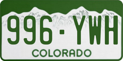 CO license plate 996YWH